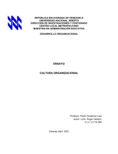 ENSAYO-CULTURA ORGANIZACIONAL-UNIDAD TEMATICA III