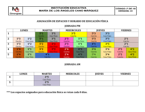 ESPACIOS ASIGNADOS PARA EDUCACIÓN FISICA