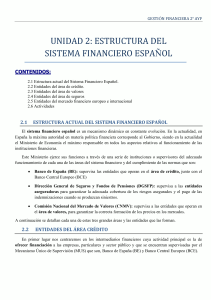 UD 2 ESTRUCTURA DEL SISTEMA FINANCIERO ESPAÑOL