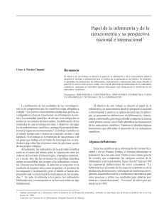 U1-Papel de la informetrÃ a y de la cienciometrÃ a y su perspectiva nacional e internacional