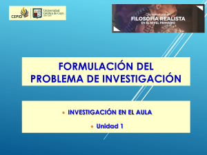 Etapas iniciales de la INvestigación- Formulación del problema (2021)