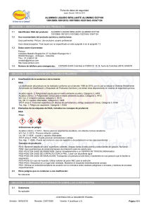FDS Aluminio L&iacute;quido Brillante ECP100: Seguridad y Peligros