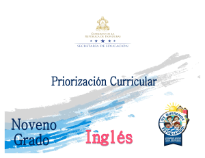 Noveno Grado Priorización Curricular Ingles