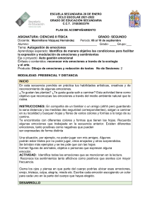 PLAN DE ACOMPAÑAMIENTO CIENCIAS SEGUNDO GRADO SEMANA 1