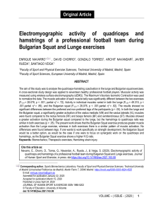 Electromyographic activity of quadriceps and hamstrings of a professional football team during Bulgarian Squat and Lunge exercises