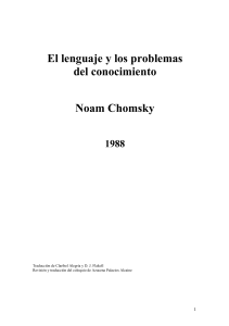 El lenguaje y los problemas del conocimiento - Chomsky (Ana Gabriela)