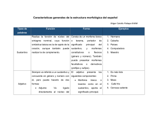Características generales de la estructura morfológica del español
