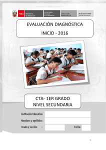 Evaluación diagnóstica CTA 1° a 5 secundaria