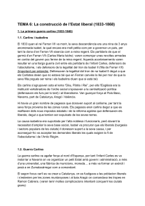 TEMA 6 La construcció de l’Estat liberal (1833-1868)