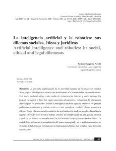 6. La inteligencia artificial y la robótica, sus dilemas sociales, éticos y jurídicos - 50pág