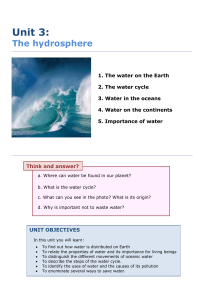 UD 3 The hydrosphere 1º ESO