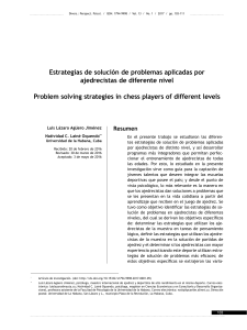 Problem solving strategies in chess players of different levels  - Luis Lazaro Aguero Jimenez