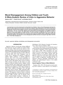 Moral disengagement among children and youth review