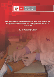 PLAN NACIONAL PREVENCION DE VHB,VIH y TB 2010-2015 