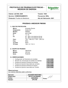 PROTOCOLO DE PRUEBAS ELÉCTRICAS DE MEDIDOR PM5560 K07