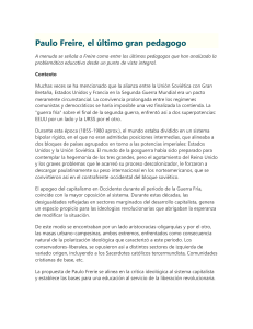 Paulo Freire- EL ULTIMO PEDAGOGO