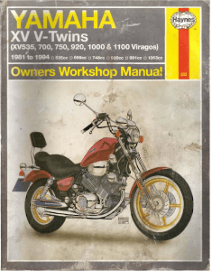 Haynes, Yamaha XV535-1100 Virago (1981-1994) Service Manual (1994) OCR 7.0-2.6 LotB