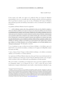 LA SEPARACIÓN DE PODERES Y EL ARBITRAJE (12-4-2022).