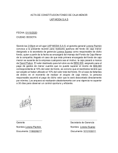 ACTA DE CONSTITUCION FONDO DE CAJA MENOR