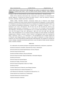 NORMA Oficial Mexicana NOM-232-SSA1-2009  Plaguicidas que establece los requisitos del envase  embalaje y