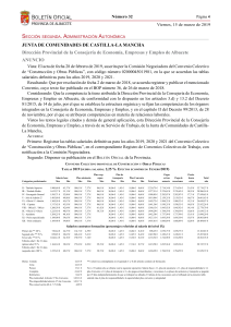 TABLAS SALARIALES CONVENIO COLECTIVO CONSTRUCCION DE ALBACETE PARA LOS AÑOS 2019, 2020 Y 2021