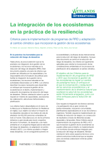 Eco-Criterios: "La integración de los ecosistemas en la práctica de la resiliencia" / Wetlands International