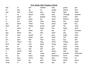 First Grade HF Word List
