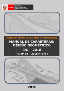 MANUAL DE CARRETERAS DISEÑO GEOMETRICO  1 DG-2018