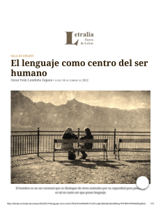El lenguaje como centro del ser humano, por Oscar Iván Londoño Zapata Edited