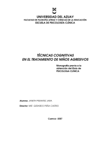 Tecnicas Cognitiva para la Agreisividad en Niños