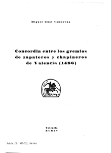 Concordia entre los gremios de zapateros y chapiteros de Valencia (1486)