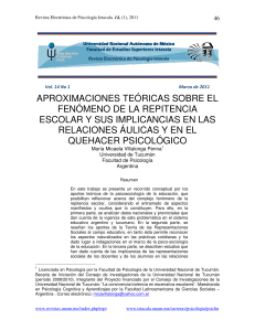 Repitencia Escolar: Aproximaciones Te&oacute;ricas y Relaciones &Aacute;ulicas