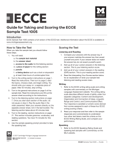 ECCE Sample Test Scoring Guide Vol.1005