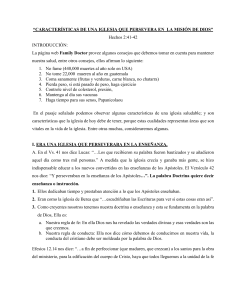 CARACTERÍSTICAS DE UNA IGLESIA QUE PERSEVERA EN  LA MISIÓN DE DIOS