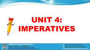 UNIT 4, IMPERATIVES, PREPOSITIONS