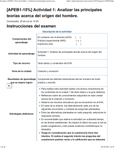 Examen [APEB1-15%] Actividad 1 Analizar las principales teorías acerca del origen del hombre.EL ULTIMO