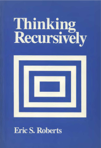 Eric S. Roberts - Thinking Recursively-Wiley (1986)
