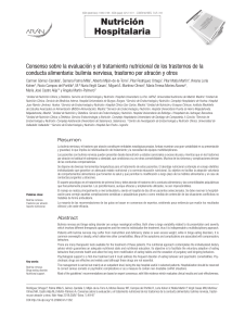 Consenso sobre la evaluación y el tratamiento nutricional de los trastornos de la%0Aconducta alimentaria: bulimia nerviosa, trastorno por atracón y otros