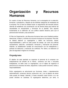 Organizacion y Recursos Humanos