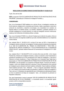 RVI N°110-2022-VI-UCV Guia elaboracion productos investigacion fin de programa