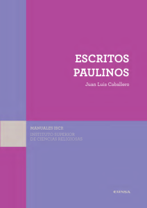 CABALLERO, J. L., Escritos Paulinos, 2016