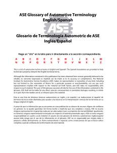 ASE Glossary of Automotive Terminology