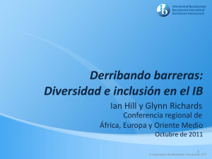 Conferencia - Derribando barreras, Diversidad e inclusión en el IB