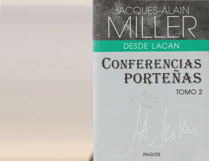 Conferencias Porteñas - Tomo 2 - Jacques AlainMiller