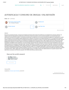 AUTOEFICACIA Y CONSUMO DE DROGAS  UNA REVISIÓN (PDF Download Available)