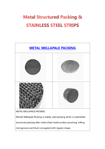 Metal Structured Packing & STAINLESS STEEL STRIPS