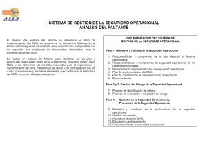 SISTEMA DE GESTIÓN DE LA SEGURIDAD OPERACIONAL ANALISIS DEL FALTANTE - PDF Descargar libre