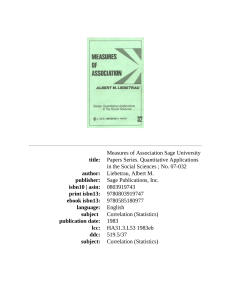 LIBRO Liebetrau (1983) Measures of Association. Una referencia más amplia de los diversos estadísticos existentes