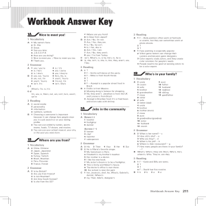 SURPASS 1 Workbook Answer key