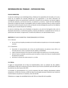 OBJETIVOS DE PLAN DE MARKETING - UNAC